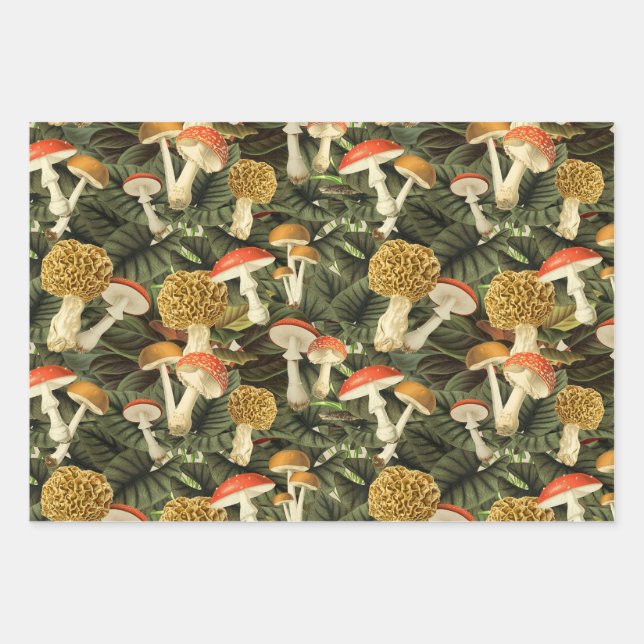 Hoja De Papel De Regalo Academia Oscura Gótico victoriano Glam Mushroom &  (Anverso)