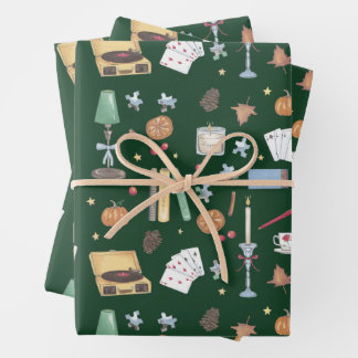 Hoja De Papel De Regalo Academia Oscura Otoño Verde Melancólico