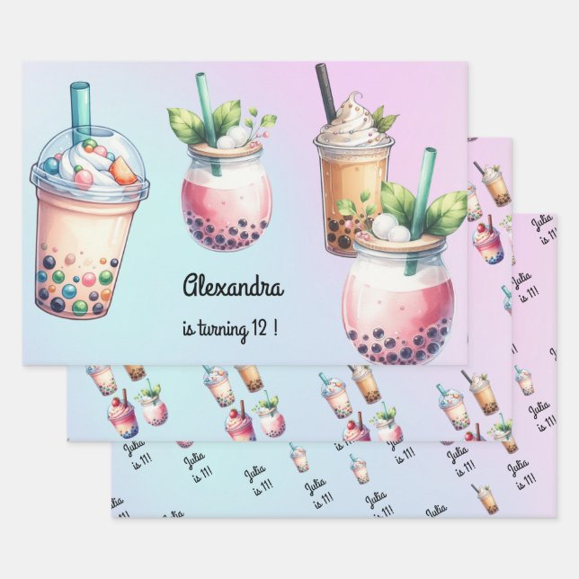 Hoja De Papel De Regalo Acalorándose con excitación, cumpleaños de bobba t (Set)