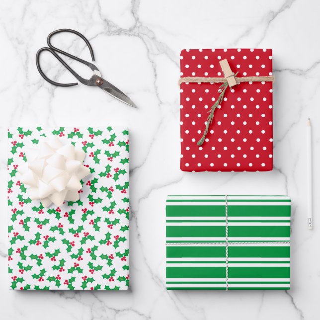 Hoja De Papel De Regalo Acebo (Anverso)