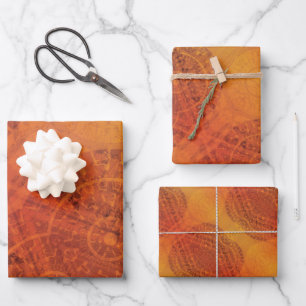 Hoja De Papel De Regalo Aceptación   Medallones del Boho amarillo Naranja 