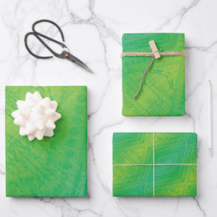 Hoja De Papel De Regalo Aceptación   Patrón de Shibori azul verde amarillo