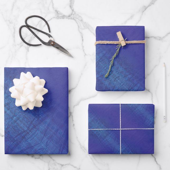 Hoja De Papel De Regalo Aceptación | Patrón Shibori Violeta Azul Índigo (Anverso)