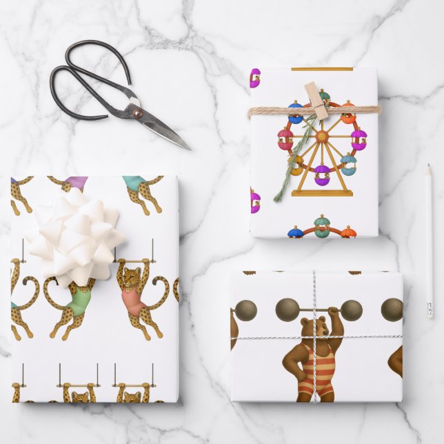 Hoja De Papel De Regalo Actos del Circo Dingaling Bros (Anverso)