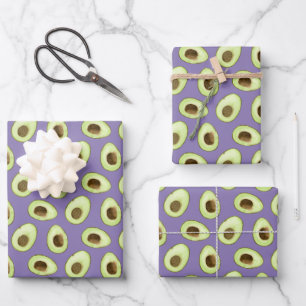 Hoja De Papel De Regalo Acuarela Aguacate morado