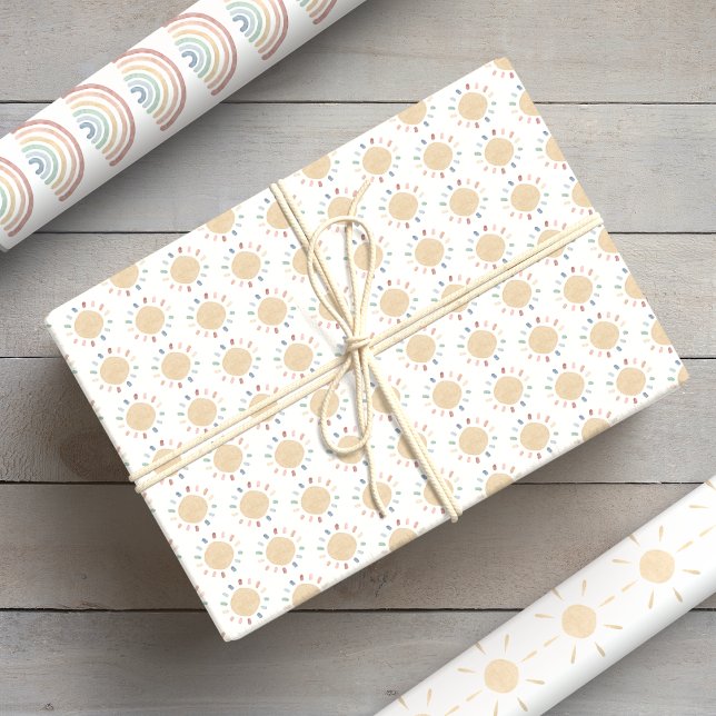 Hoja De Papel De Regalo Acuarela Boho Bebé (Watercolor Boho Baby Wrapping Paper Sheets
)