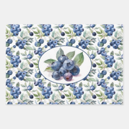Hoja De Papel De Regalo Acuarela Cuate Blueberries
