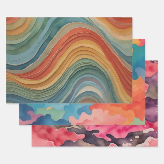 Hoja De Papel De Regalo acuarela de camuflaje (Set)