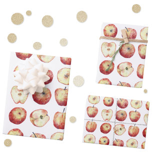 Hoja De Papel De Regalo Acuarela de fruta de Apple