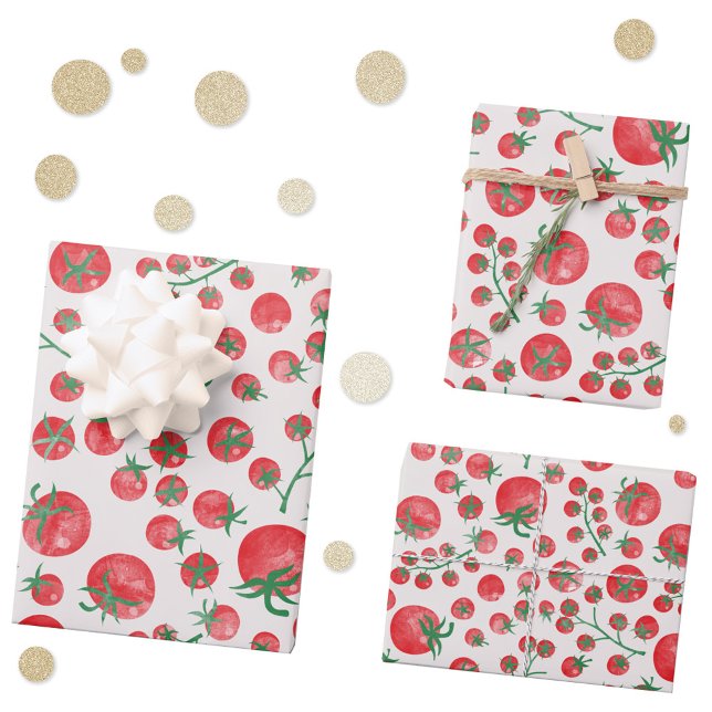 Hoja De Papel De Regalo Acuarela de tomate (Fun tomato watercolor gift wrapping paper sheets)