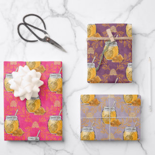 Hoja De Papel De Regalo Acuarela Honey Jars