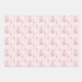 Hoja De Papel De Regalo Acuarela Llama Rosa XOXO