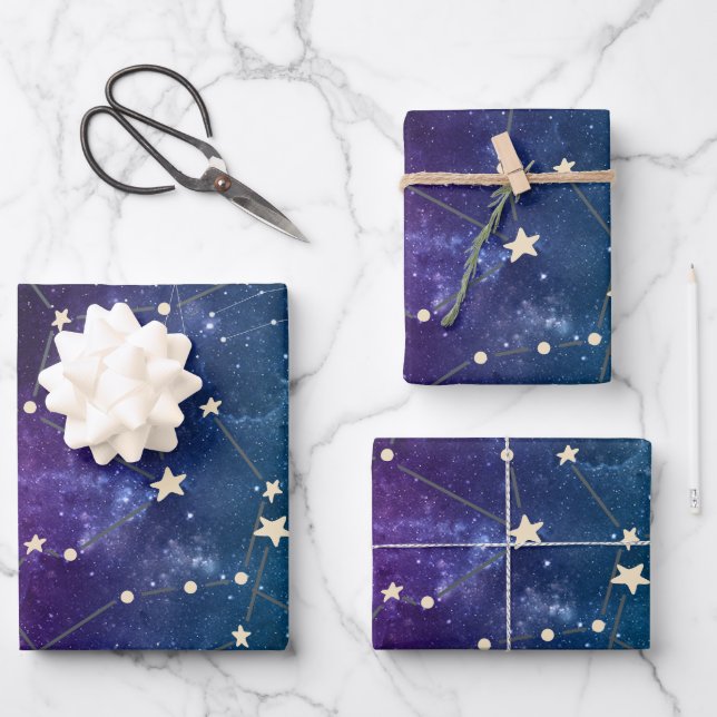 Hoja De Papel De Regalo Acuarela moderna Luna Celestial (Anverso)