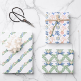 Hoja De Papel De Regalo Acuarela Navidades costeros Garland