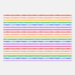 Hoja De Papel De Regalo Acuarela Patrón arcoiris