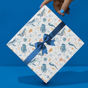 Hoja De Papel De Regalo acuarela Te Veo Pronto Baby Shower Costero