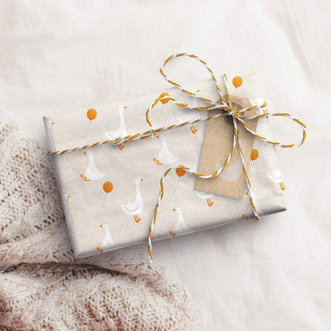 Hoja De Papel De Regalo Acuarela Un Silly Goose Flor silvestre 1er cumplea (Subido por el creador)