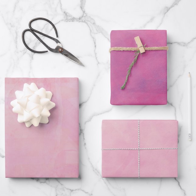 Hoja De Papel De Regalo Acuarela variegada rosa (Anverso)