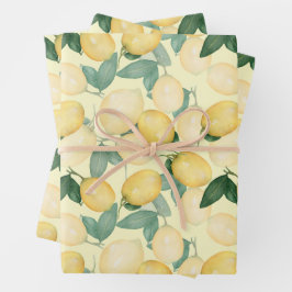 Hoja De Papel De Regalo Acuarelas de Limones