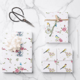 Hoja De Papel De Regalo Acuarelas para fiesta de té nupcial
