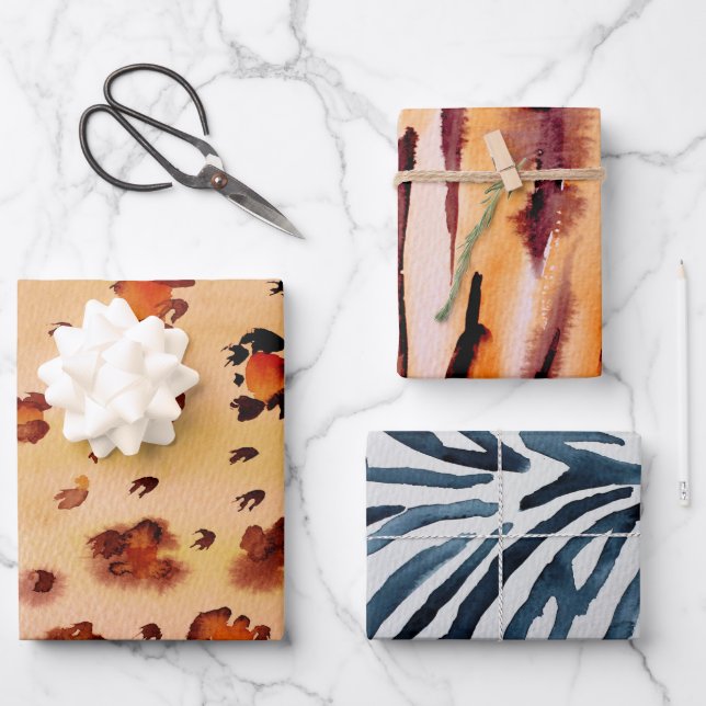 Hoja De Papel De Regalo Acumulación de impresión para animales (Anverso)