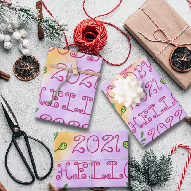 HOJA DE PAPEL DE REGALO ADIÓS 20XX HOLA 20XX (Subido por el creador)