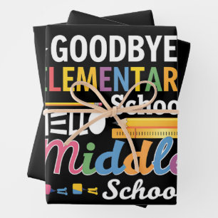 Hoja De Papel De Regalo Adios Escuela Primaria Hola Escuela Secundaria