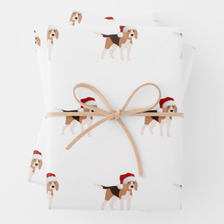 Hoja De Papel De Regalo Adorable Beagle de Navidad