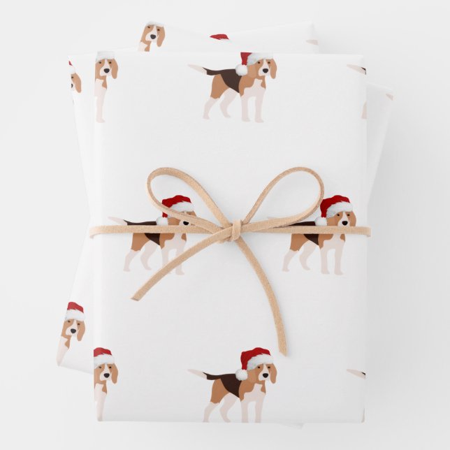 Hoja De Papel De Regalo Adorable Beagle de Navidad  (In situ)
