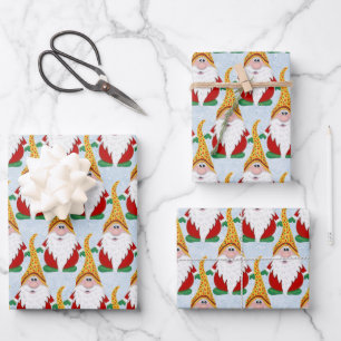 Hoja De Papel De Regalo Adorable Gnome Xmas Navidades Niños