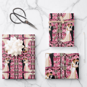 Hoja De Papel De Regalo Adorable pareja de bodas