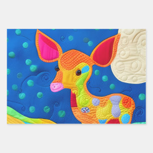 Hoja De Papel De Regalo Adorable Pequeño Deer Bebé - Diseño Atractivo