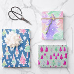 Hoja De Papel De Regalo adorables árboles de navidad patrón colores pastel<br><div class="desc">Captura el capricho de la temporada con nuestro delicioso envuelto de papel mostrando adorables árboles de navidad pastel. Está salpicado de alegres tonos,  y es el toque perfecto para envolver tus regalos con encanto festivo y alegría.</div>