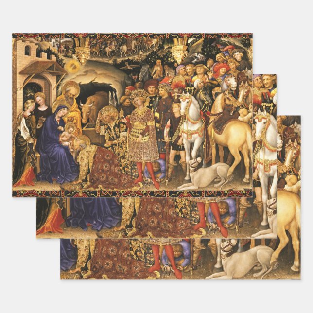 Hoja De Papel De Regalo ADORACIÓN DE MAGI Gentile Da Fabriano, Navidades (Set)