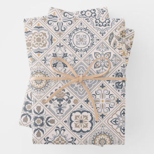 Hoja De Papel De Regalo Adorno tradicional portugués y español Boho 