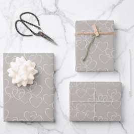 Hoja De Papel De Regalo Adornos de Corazón Decorativos de Seda Blanca Eleg