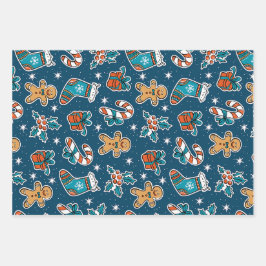 Hoja De Papel De Regalo Aesthetic Christmas Pattern Santa Candy