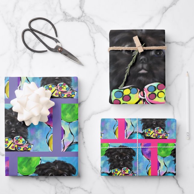 Hoja De Papel De Regalo Affenpinscher (Anverso)