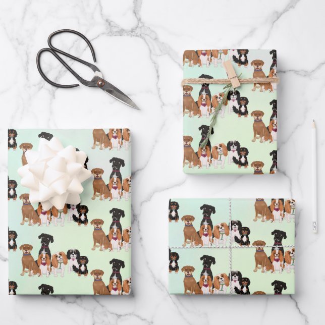 Hoja De Papel De Regalo Afiche personalizado    de perro (Anverso)
