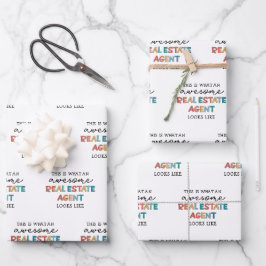 Hoja De Papel De Regalo Agente inmobiliario gracioso realtor astuto