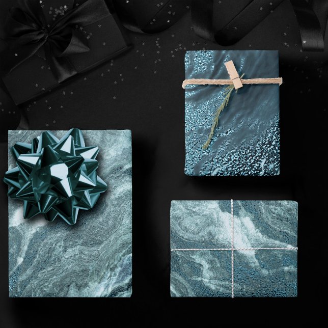 Hoja De Papel De Regalo Agitación Verde azulada cristalizada | Piedra de m (Subido por el creador)