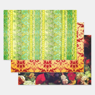 Hoja De Papel De Regalo Agra, Damask y Fleuresse