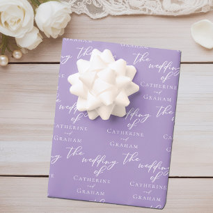 Hoja De Papel De Regalo Agradable Boda Lilac Púrpura Personalizado