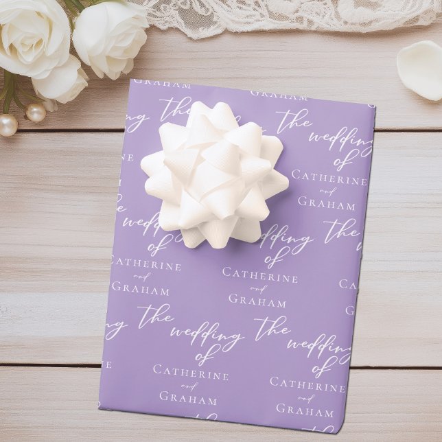 Hoja De Papel De Regalo Agradable Boda Lilac Púrpura Personalizado (Subido por el creador)