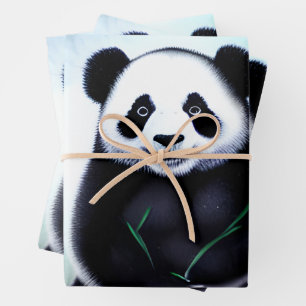 Hoja De Papel De Regalo Agradable, Cuidadoso Oso Panda