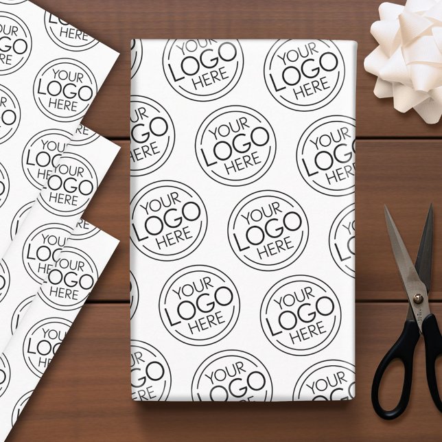 Hoja De Papel De Regalo Agrega tu logo empresarial corporativo moderno min (Custom Logo Wrapping Paper)