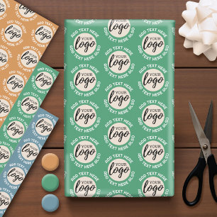 Hoja De Papel De Regalo Agrega tu logotipo Empresa con texto alrededor del