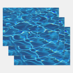 Hoja De Papel De Regalo Agua de la piscina azul oscura