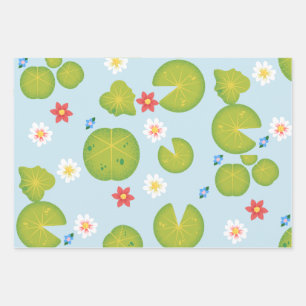 Hoja De Papel De Regalo Agua Lilypad Floral Pond