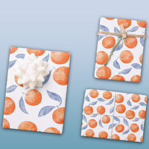 Hoja De Papel De Regalo Aguacates cítricos al acuarela Mediterráneo